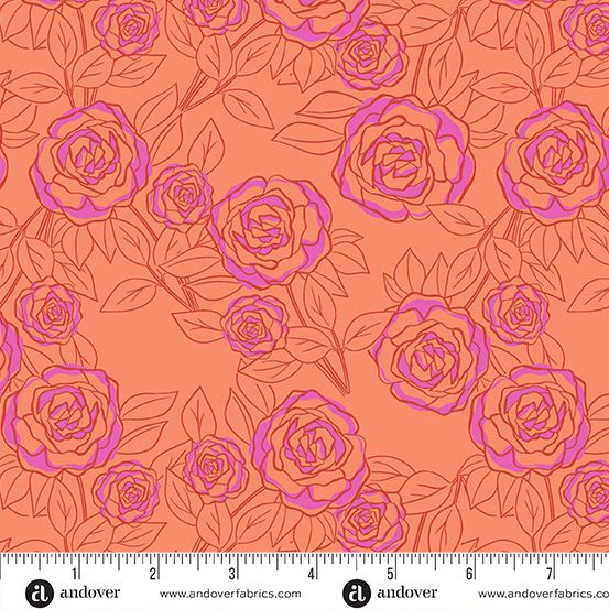 Andover Fabrics - Stephanie Organes - Color Me Pretty - 1179-O - Coral - R5