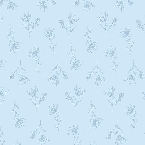 Art Gallery Fabrics - True Blue - 89507 - Flora Cascade - Pale Blue Floral - R1