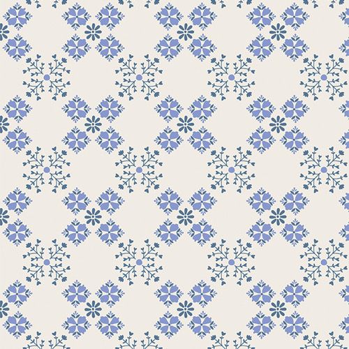 Art Gallery Fabrics - Daisy - 24406 - Trellis Floral - White With Blue Flowers - R1
