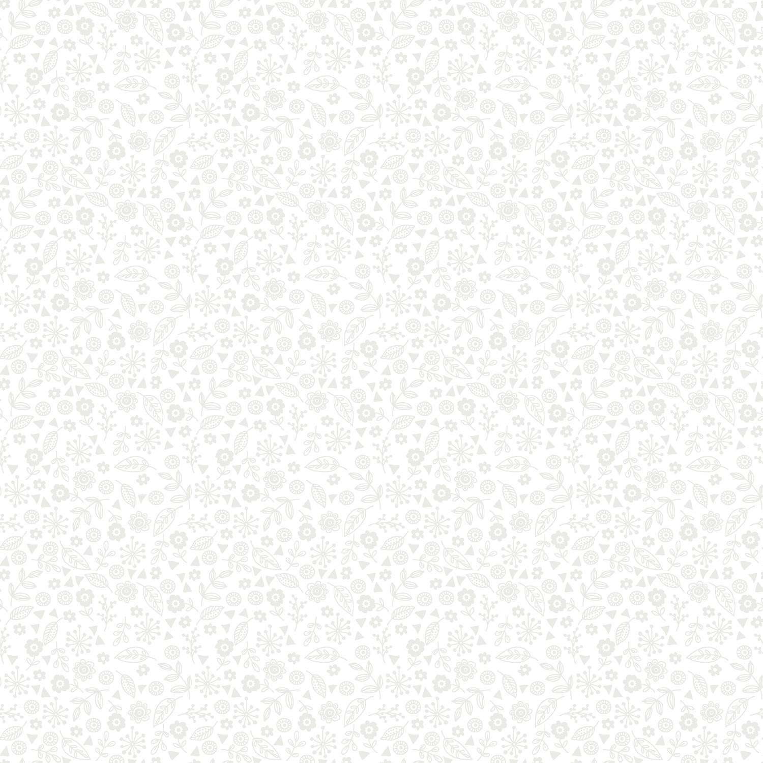 Makower - Essentials - 1911-W1 - Doodle Ditsy - White on White - W00.2