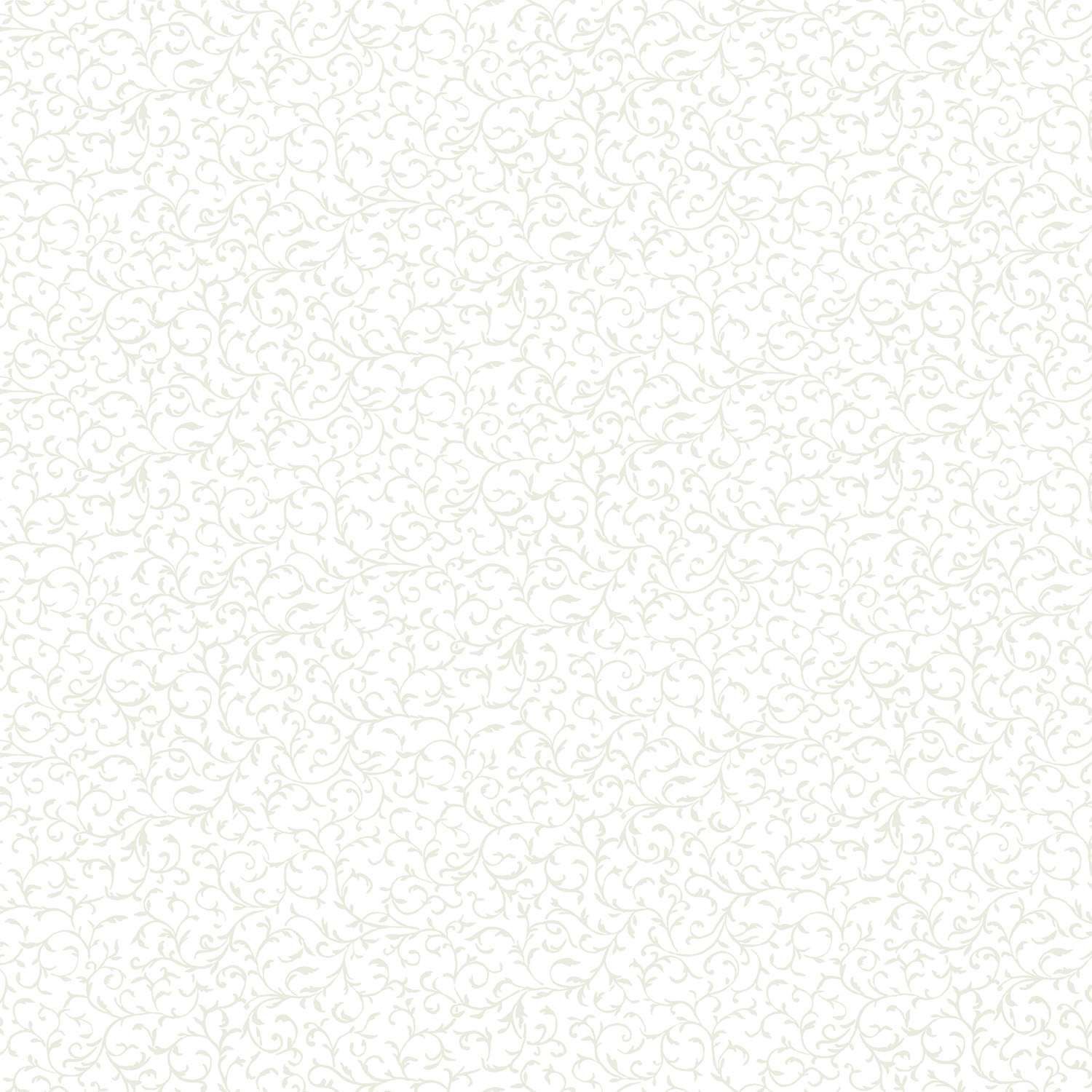 Makower - Essentials - 760-W1 - Scroll - White on White - W00.2