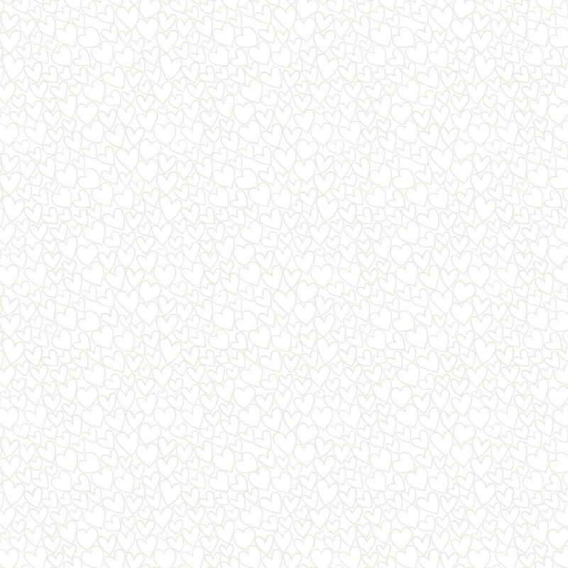 Makower - Essentials - 1909-W1 - Heart - White on White - W01.2 Makower - Essentials - 1909-W1 - Heart - White on White - W01.2