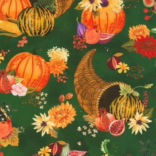 Robert Kaufman - Victoria Nelson - Thankful - 22584-57 - Forest Green - R3