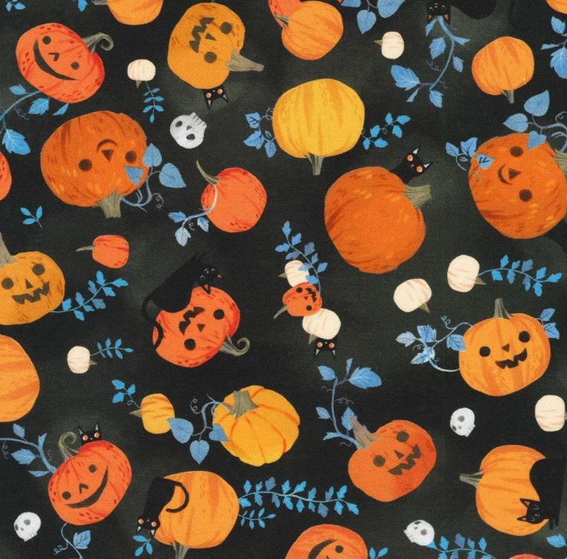 Robert Kaufman - Kathryn Selbert - Pumpkins Pals - Halloween - 22523-182 - Licorice - R3
