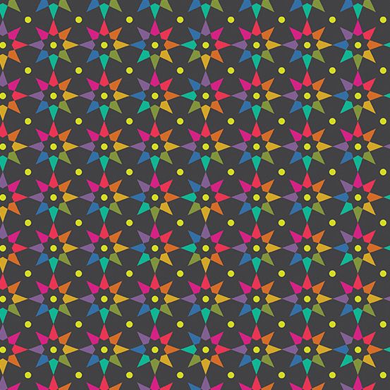 Andover Fabrics - Alison Glass - Art Theory - 9703-C - Night - Rainbow Star - W13.2