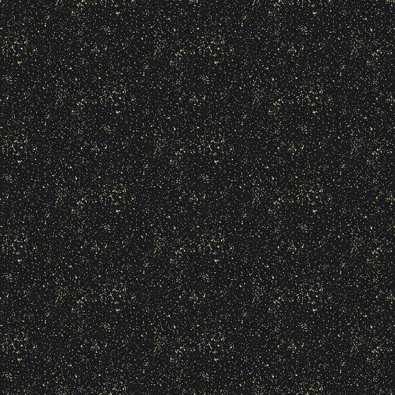 Makower - Linen Texture Metallic - 2566-X - Black - W15.2 - Christmas