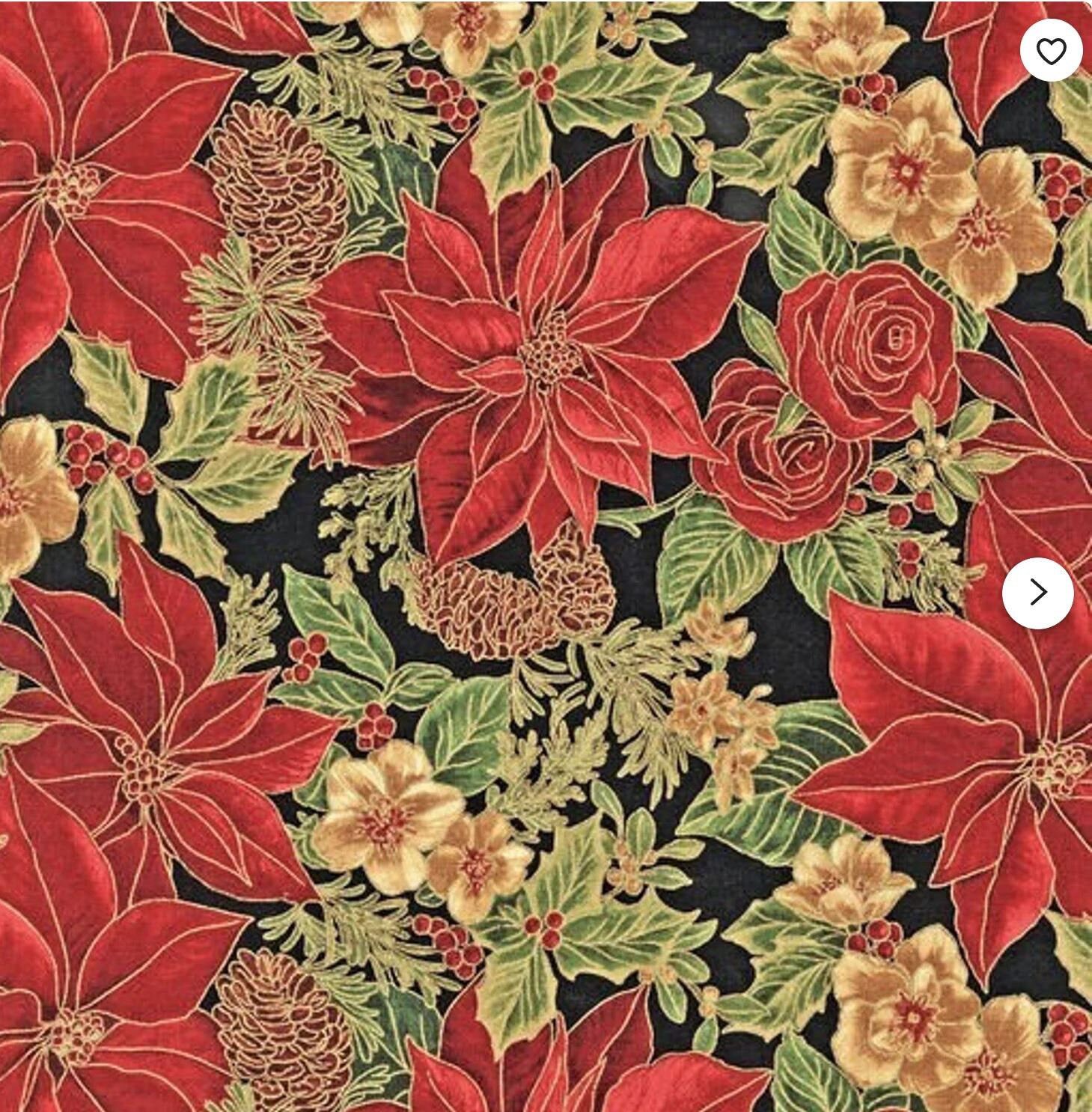 Woodland Splendor - Poinsettia Roses - HMK - 9196 Out of Print - W15.2 - Christmas