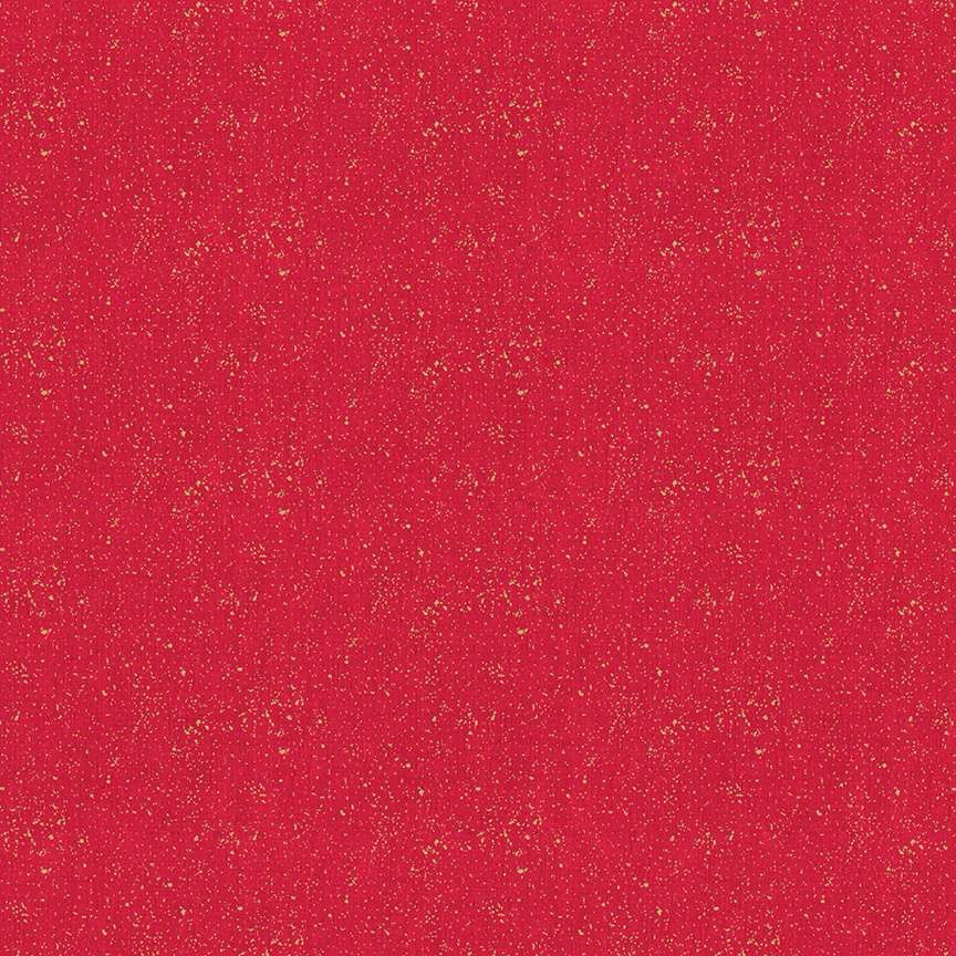Makower - Linen Texture Metallic - 2566-R - Red - W15.2 - Christmas