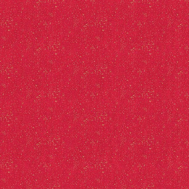 Makower - Linen Texture Metallic - 2566-R - Red - W15.2 - Christmas