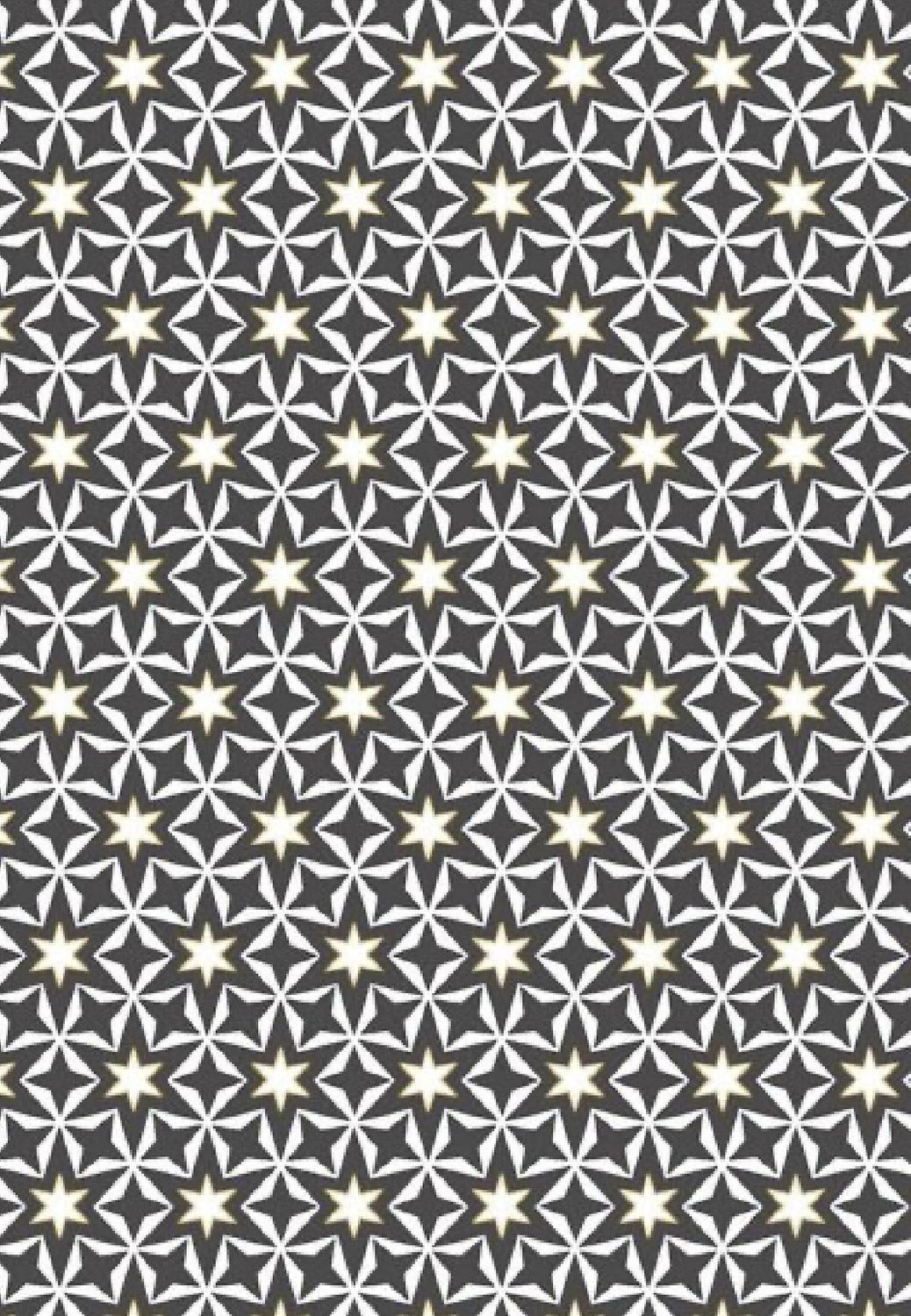 Makower - Metallic Stars Gold - 1804-S - Charcoal - W15.2 - Christmas
