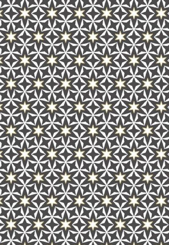 Makower - Metallic Stars Gold - 1804-S - Charcoal - W15.2 - Christmas