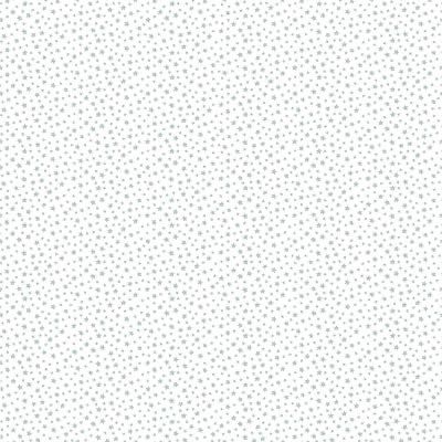 Makower - Metallic Silver Essential Stars - 306-WM - White - W15.2 - Christmas