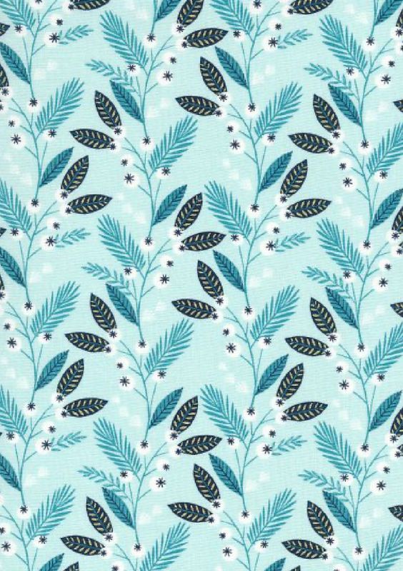 Dashwood - Skogen - Blue Gold Metallic Geo Leaf Scatter - SKOG1534 - Blue - W15.3 - Christmas