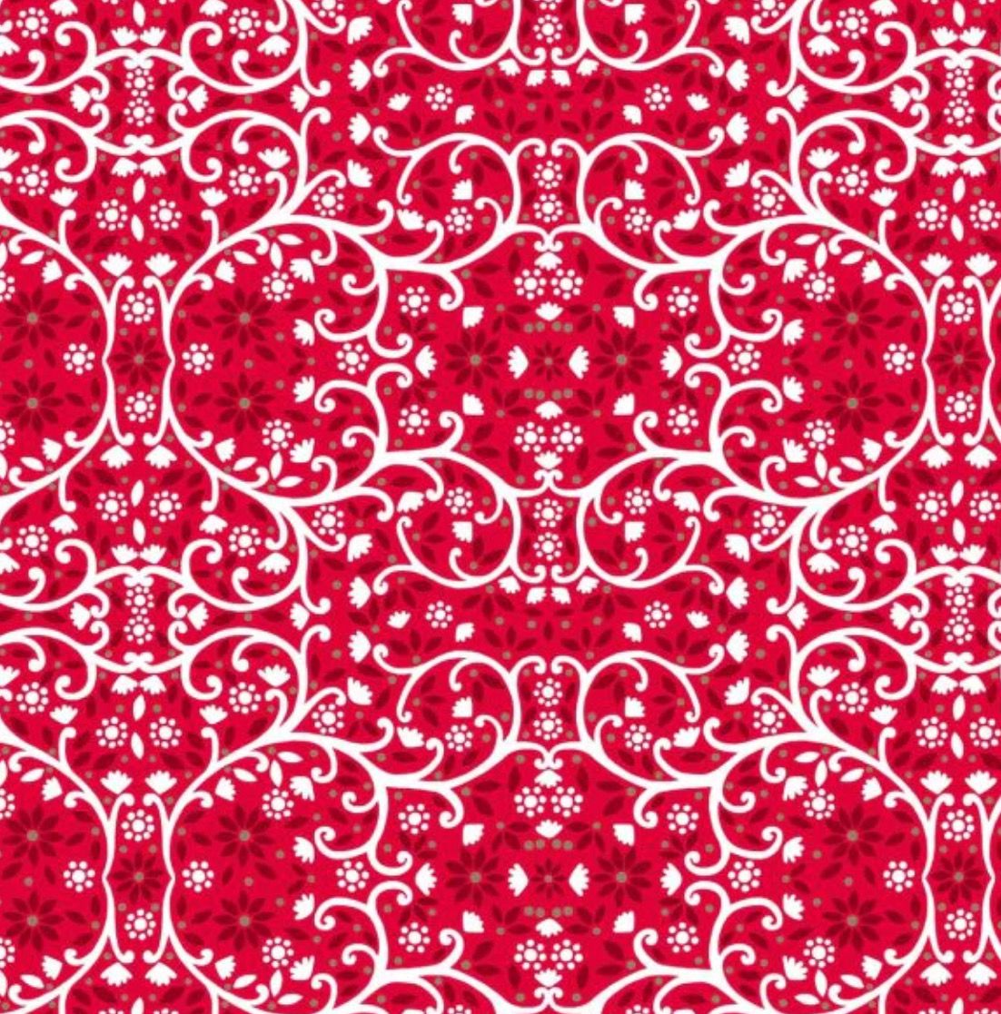 Dashwood - Skogen - Red Gold Metallic Geo Scroll - SHOL1953 - Red - W15.3 - Christmas