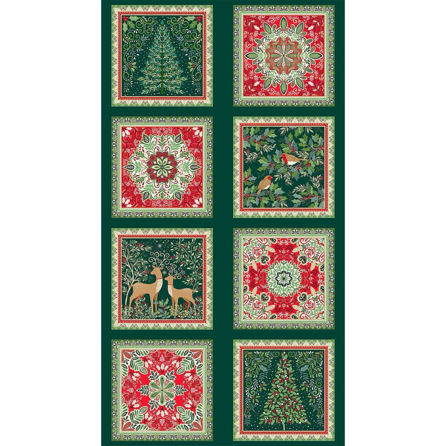 Makower - Enchanted Christmas Panel - 031 - W15.3