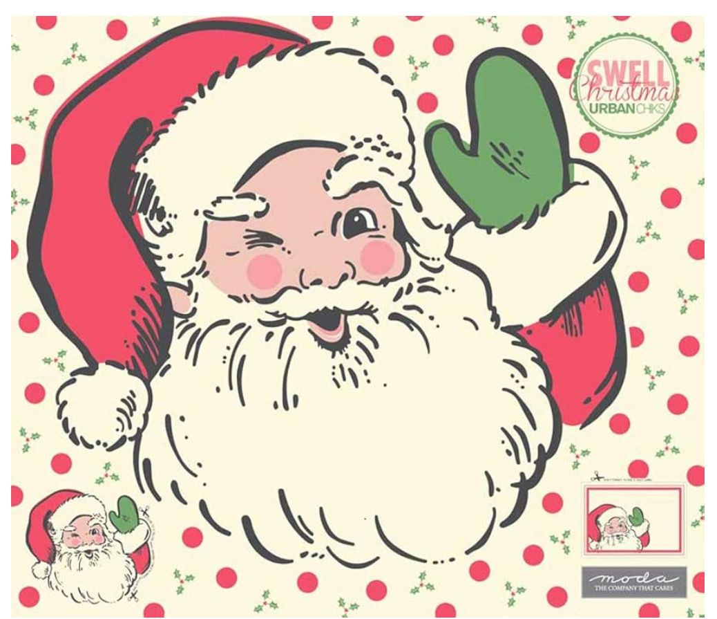 Moda - Swell Christmas - Urban Chiks - Santa Appliqué Panel - White - 31120-P - W15.4 - Christmas