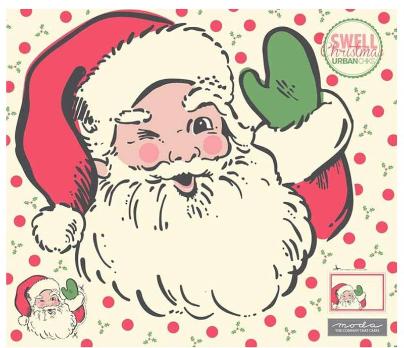 Moda - Swell Christmas - Urban Chiks - Santa Appliqué Panel - White - 31120-P - W15.4 - Christmas