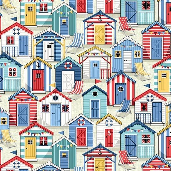 Makower - Nautical Beach Huts - 2495-1 - R3