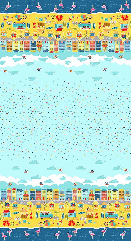 Makower - Nautical Pool Party - 2466-1 - Pool Party Double Border - R3