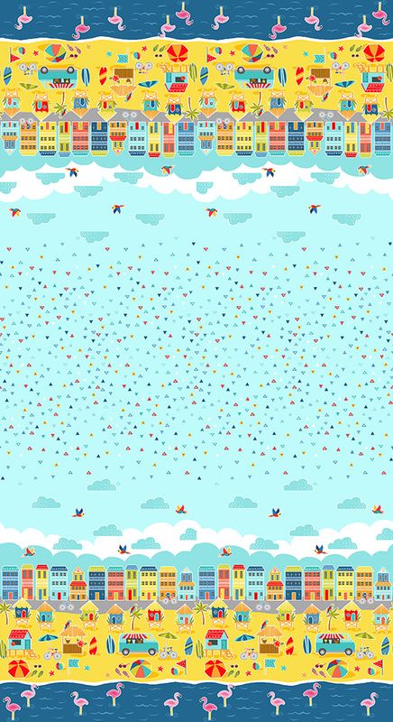 Makower - Nautical Pool Party - 2466-1 - Pool Party Double Border - R3