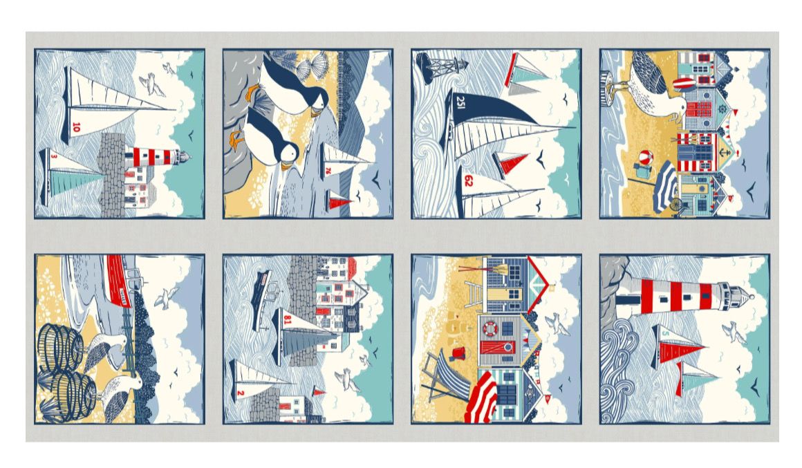 Makower - Sail Away - 2215 panel - (44.5 * 23.5 Inches Including Selvedge) - Pod13