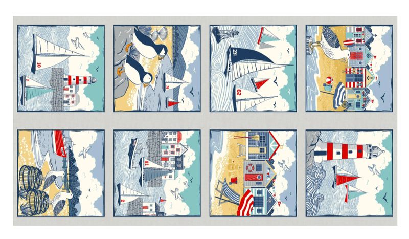 Makower - Sail Away - 2215 panel - (44.5 * 23.5 Inches Including Selvedge) - Pod13
