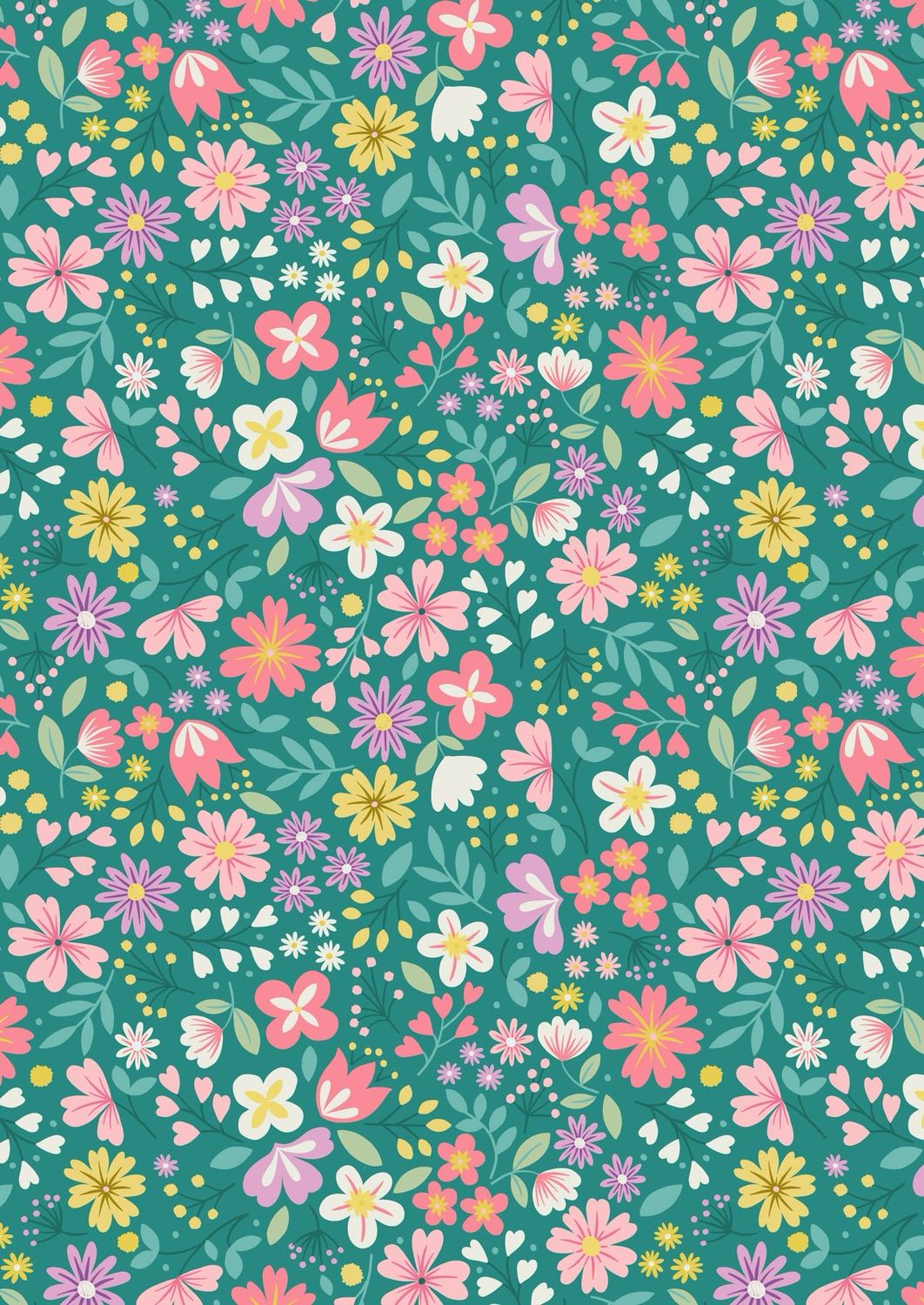 Lewis & Irene - Spring Treats - Spring Floral On Green - A592.2 - R3