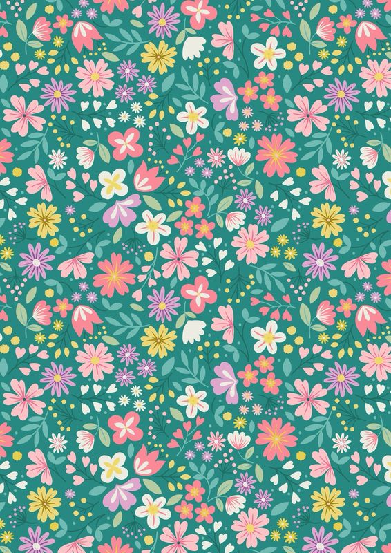 Lewis & Irene - Spring Treats - Spring Floral On Green - A592.2 - R3