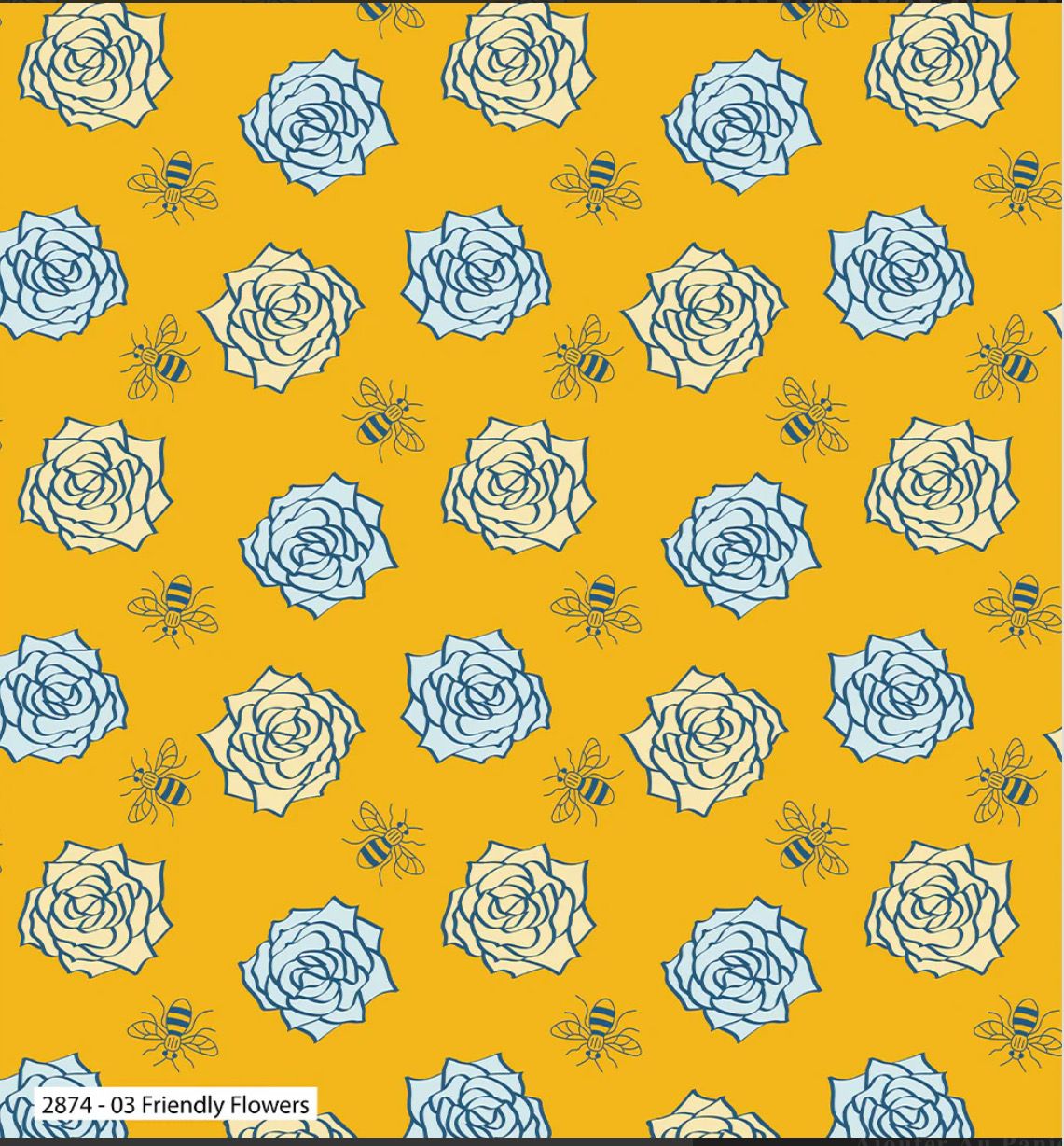 The Craft Cotton Company - Bee - 2874-02 - Friendly Flowers - R3