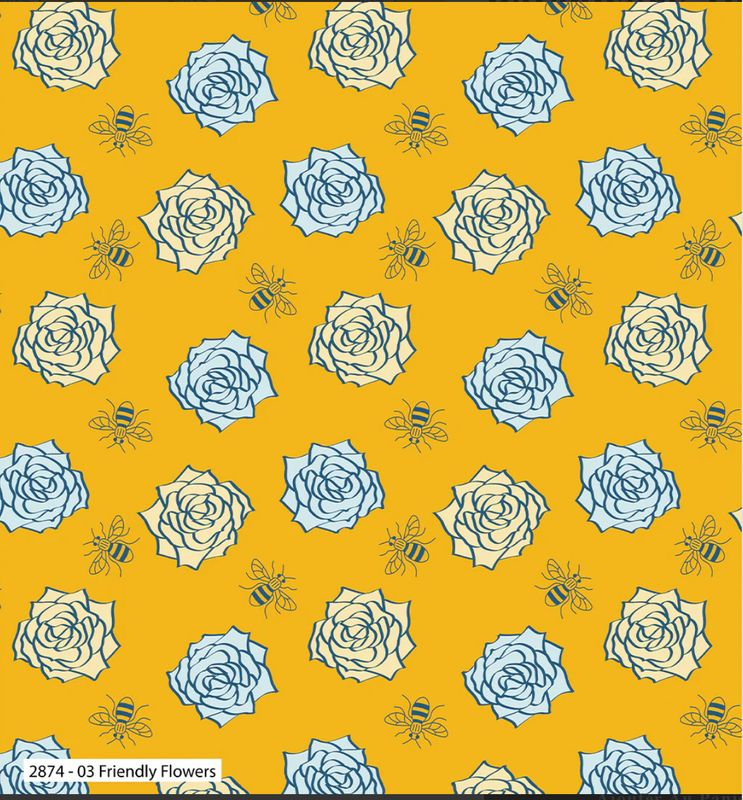 The Craft Cotton Company - Bee - 2874-02 - Friendly Flowers - R3