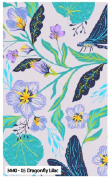 The Craft Cotton Company - Dragonflies By Bethany Salt - 3440-05 - Dragonfly Lilac - R3