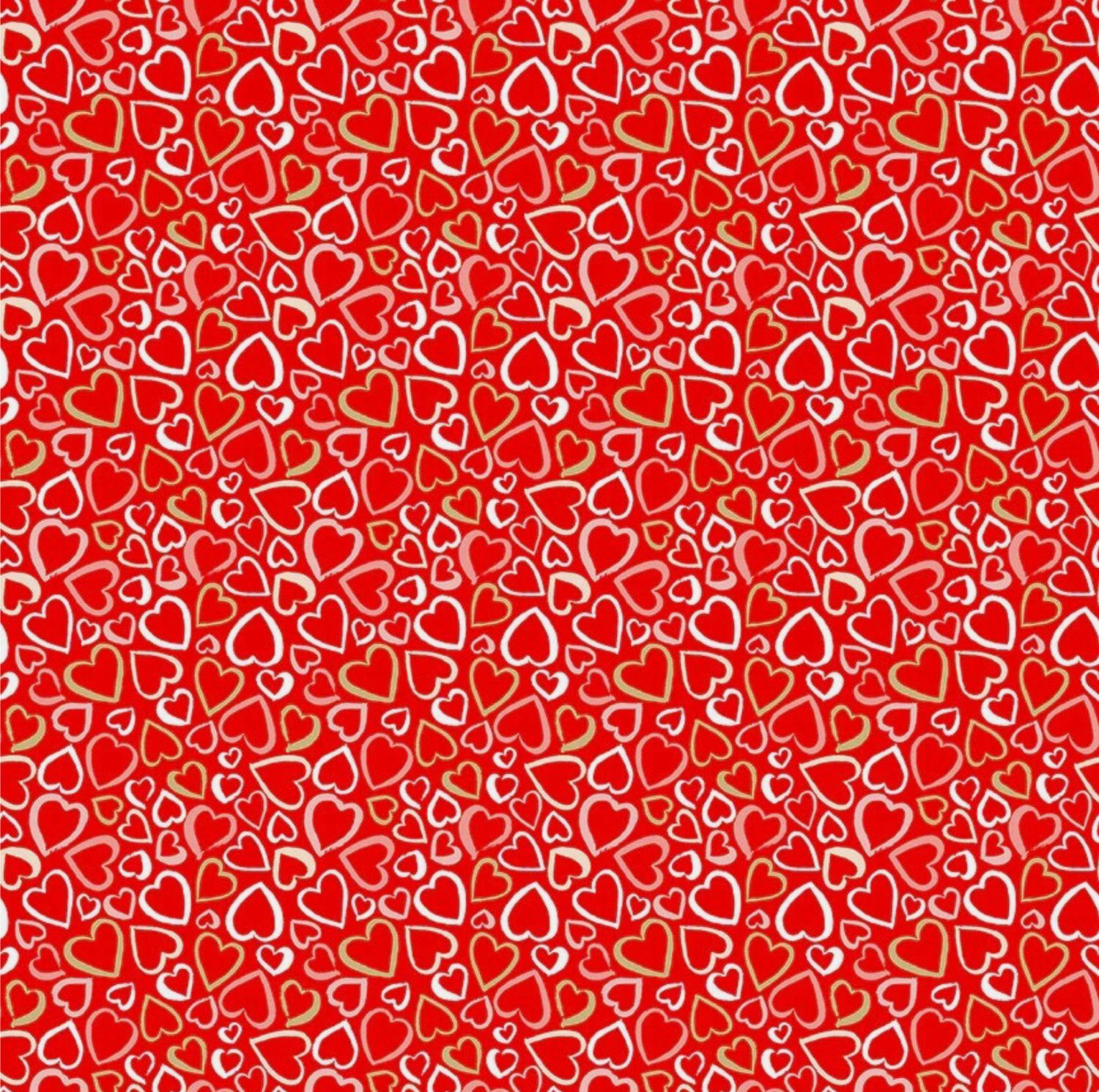 Makower - Pamper - 2315-R - Hearts On Red - R2