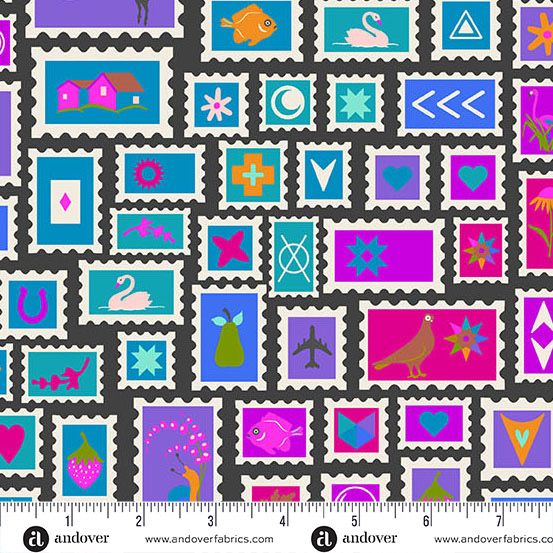 Andover Fabrics - Alison Glass - Color Wheel - 1125-K - Night - Collector - W13.3