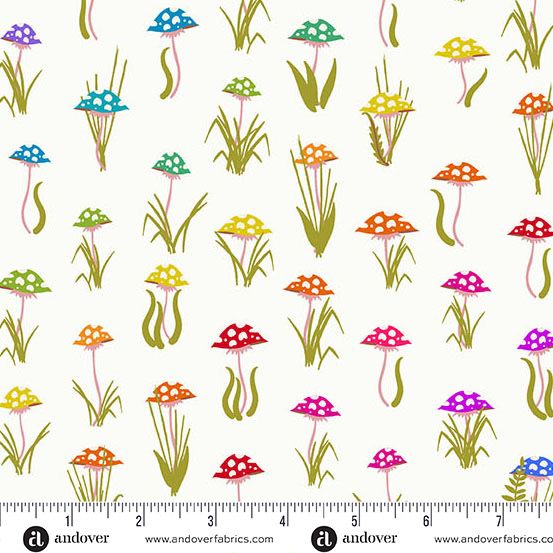 Andover Fabrics - Alison Glass - Color Wheel - 1444-L - Day - Mushroom Parade - W13.3