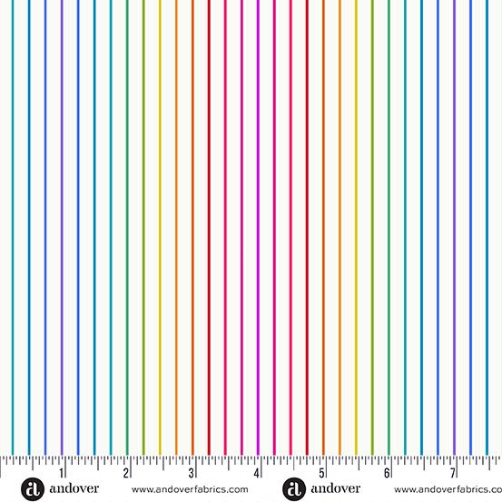 Andover Fabrics - Alison Glass - Color Wheel - 1447-L - Day - Spectrum Stripe - W13.3