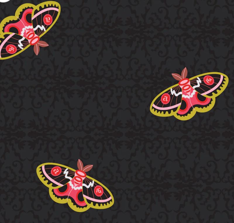 Andover Fabrics - Alison Glass - Art Theory - 9700-C - Night - Rainbow Moth - W13.2