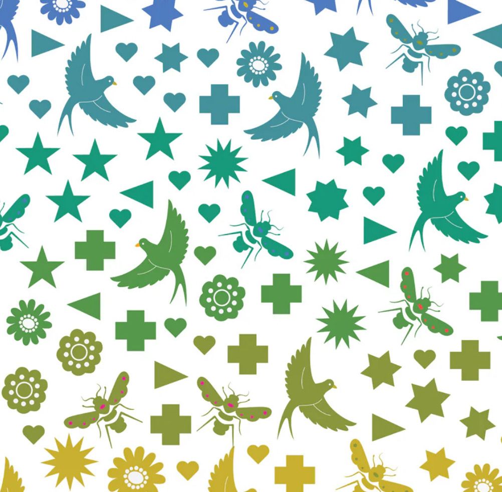 Andover Fabrics - Alison Glass - Art Theory - 9699-L - Day - Birds And Bees - W13.2