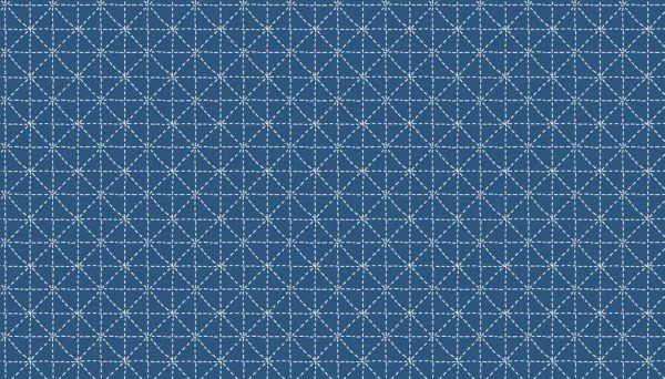 Makower - Handmade - 1892 /B8 - Blue - Sashiko - R1