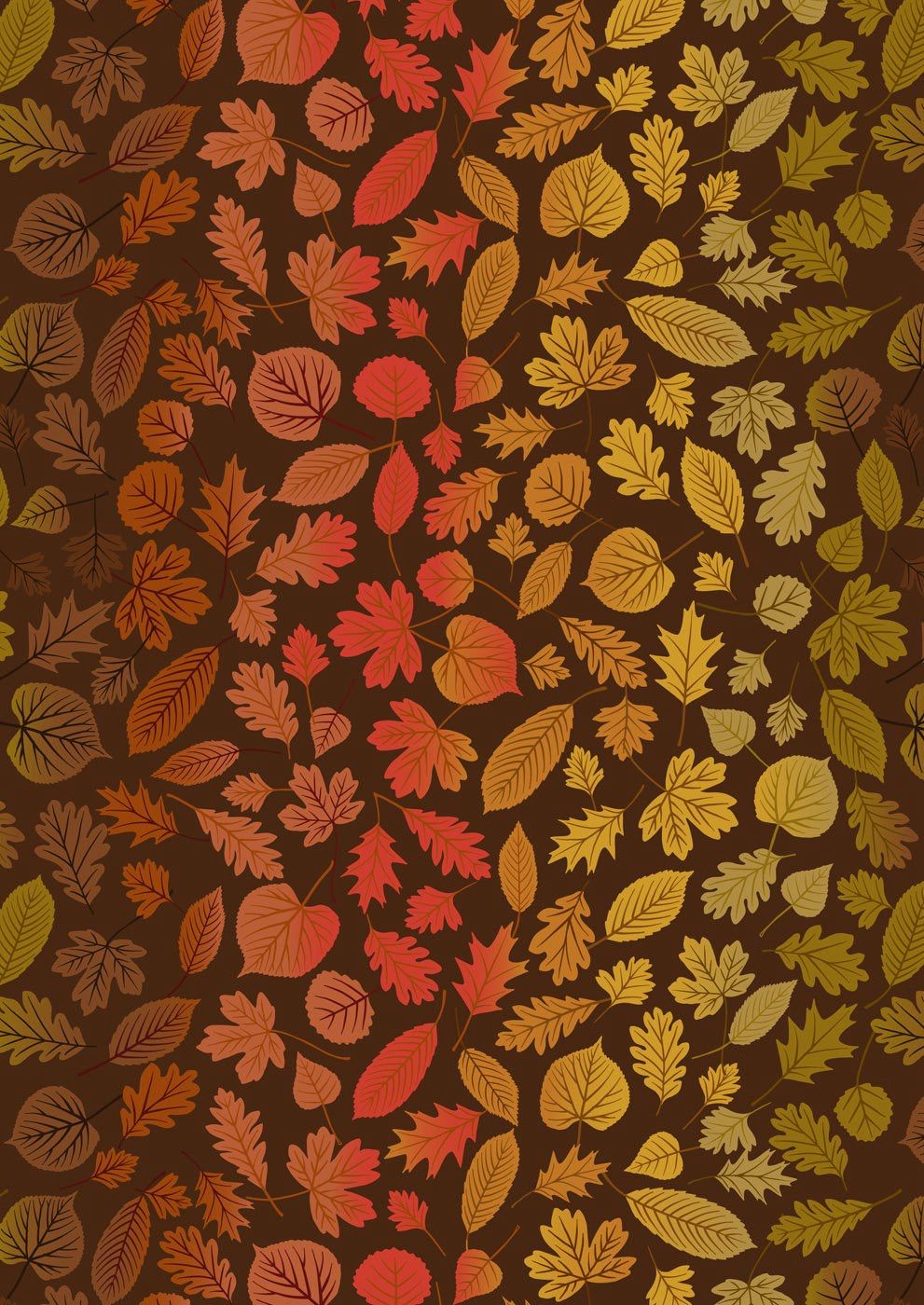 Lewis & Irene - A Winter Nap - Rainbow Leaves On Dark Brown - A562.3 - R1