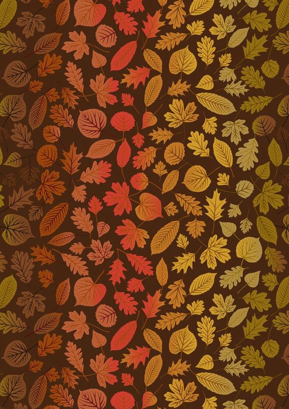 Lewis & Irene - A Winter Nap - Rainbow Leaves On Dark Brown - A562.3 - R1