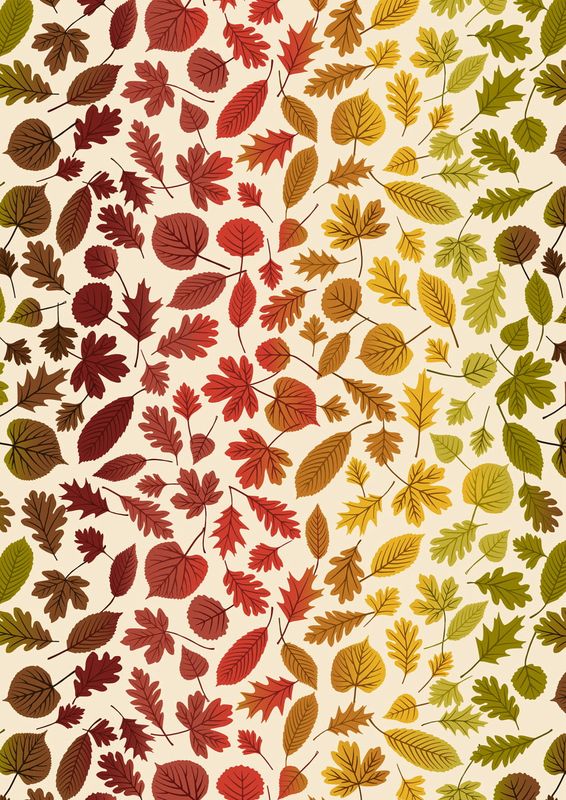 Lewis & Irene - A Winter Nap - Rainbow Leaves On Cream- A562.1 - R1