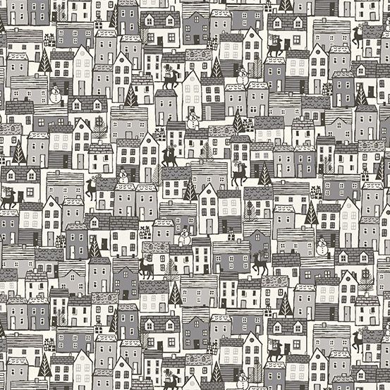 Makower - Houses - 2219-1 - Grey - R1