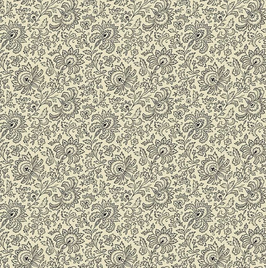 Andover - Renee Nanneman - French Chateau- 9085/LK1 - Paisley - Ebony &amp; Ivory - R1