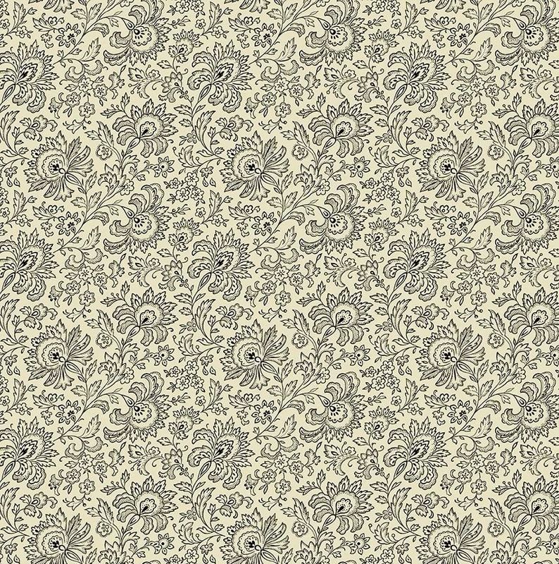 Andover - Renee Nanneman - French Chateau- 9085/LK1 - Paisley - Ebony & Ivory - R1