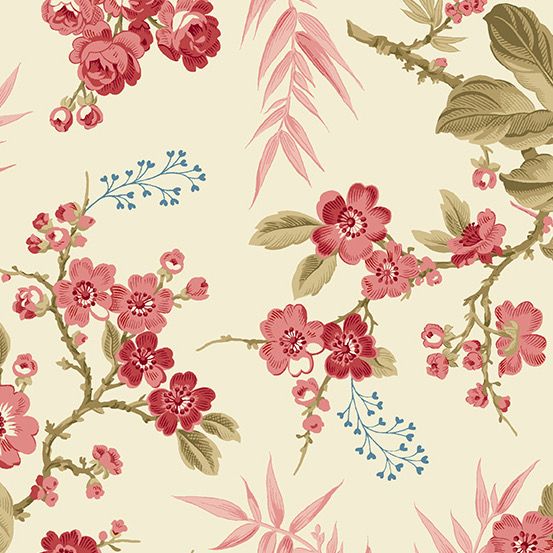 Andover Fabrics - Edyta Sitar - Little Sweetheart - 8822/E /LO - Bouquet - Raspberry - R1