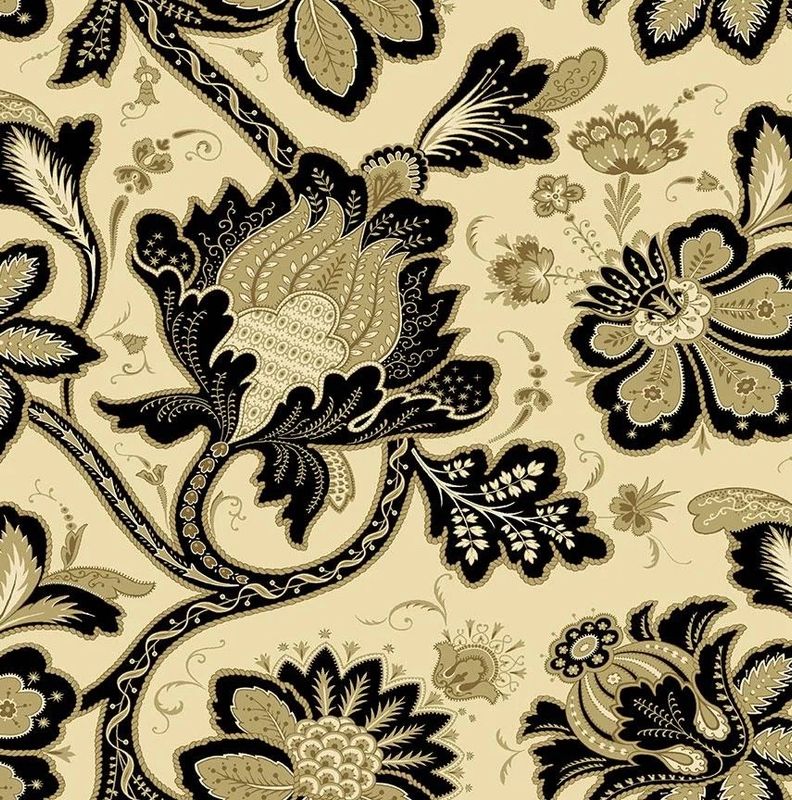 Andover - Renee Nanneman - Belle Rose - 9716/L - Floral - Tan - R1