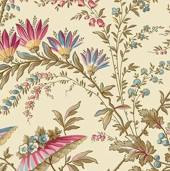 Andover - Sienna - 687/L - Whimsical Garden - Cream - R1