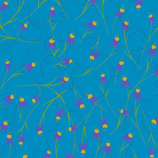Andover - Alison Glass - Wildflowers - 671-B - Bluebell - Coneflower - W13.5