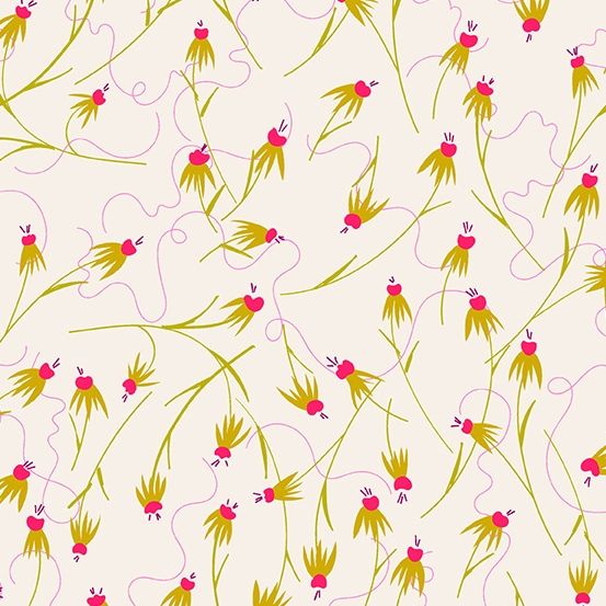 Andover - Alison Glass - Wildflowers - 671-L - Linen - Coneflower - W13.5