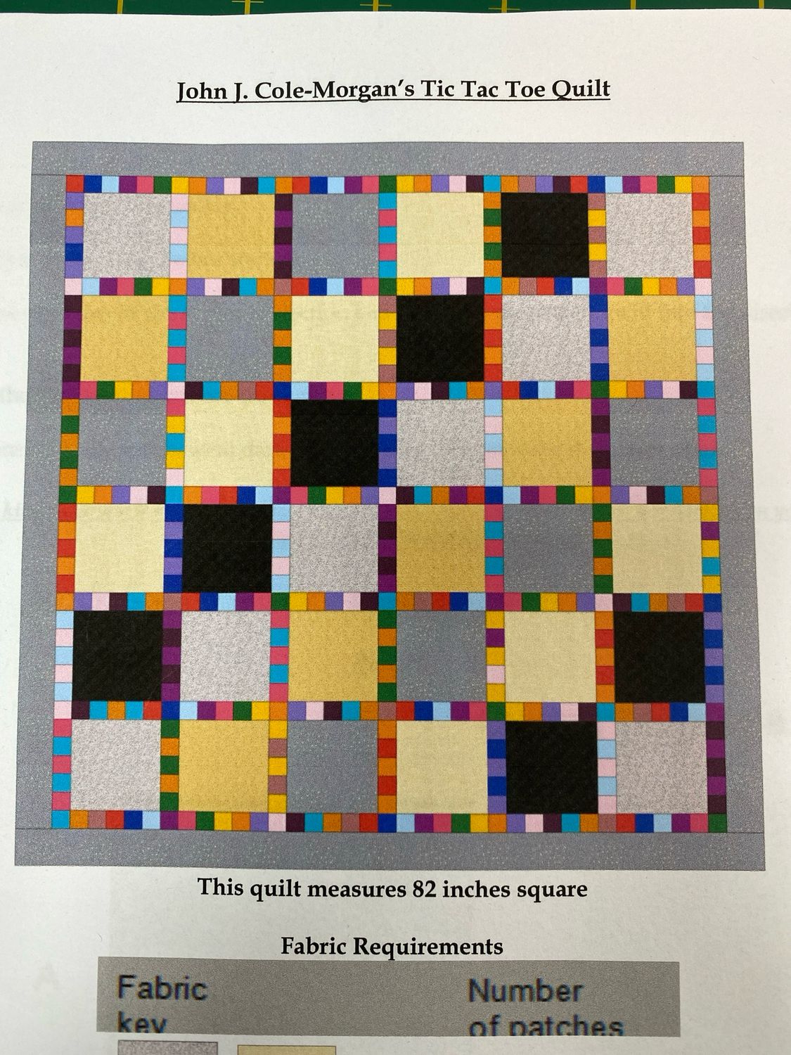 John J. Cole-Morgan’s Tic Tac Toe Quilt Pattern - Digital